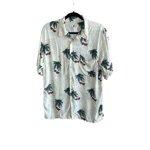 Cherokee Waikiki Wear Vintage Hawaiian Tiki Bongo Drum Shirt Size Medium